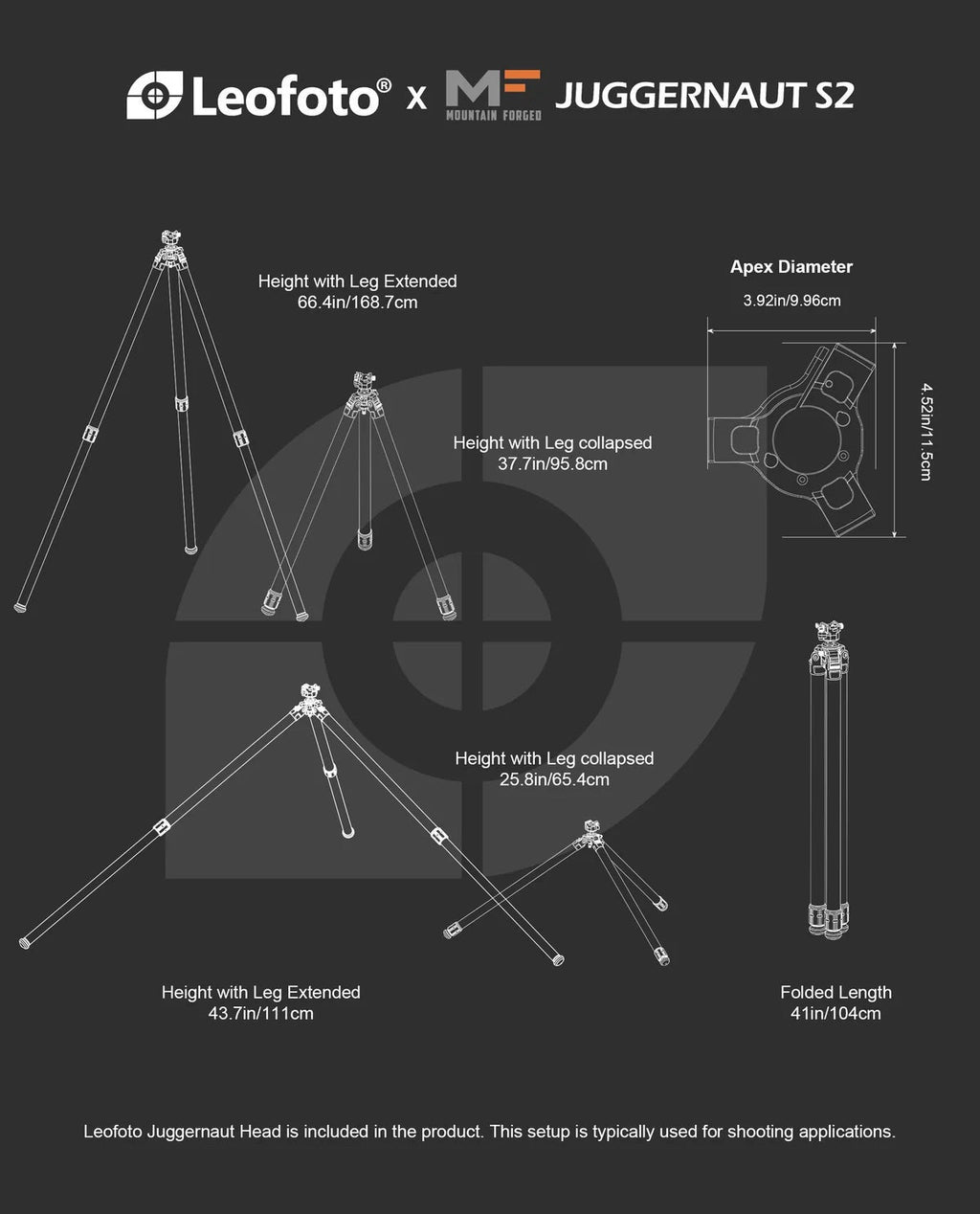 Leofoto X Mountain Forged Juggernaut S2 - Juggernaut S2 – With Head